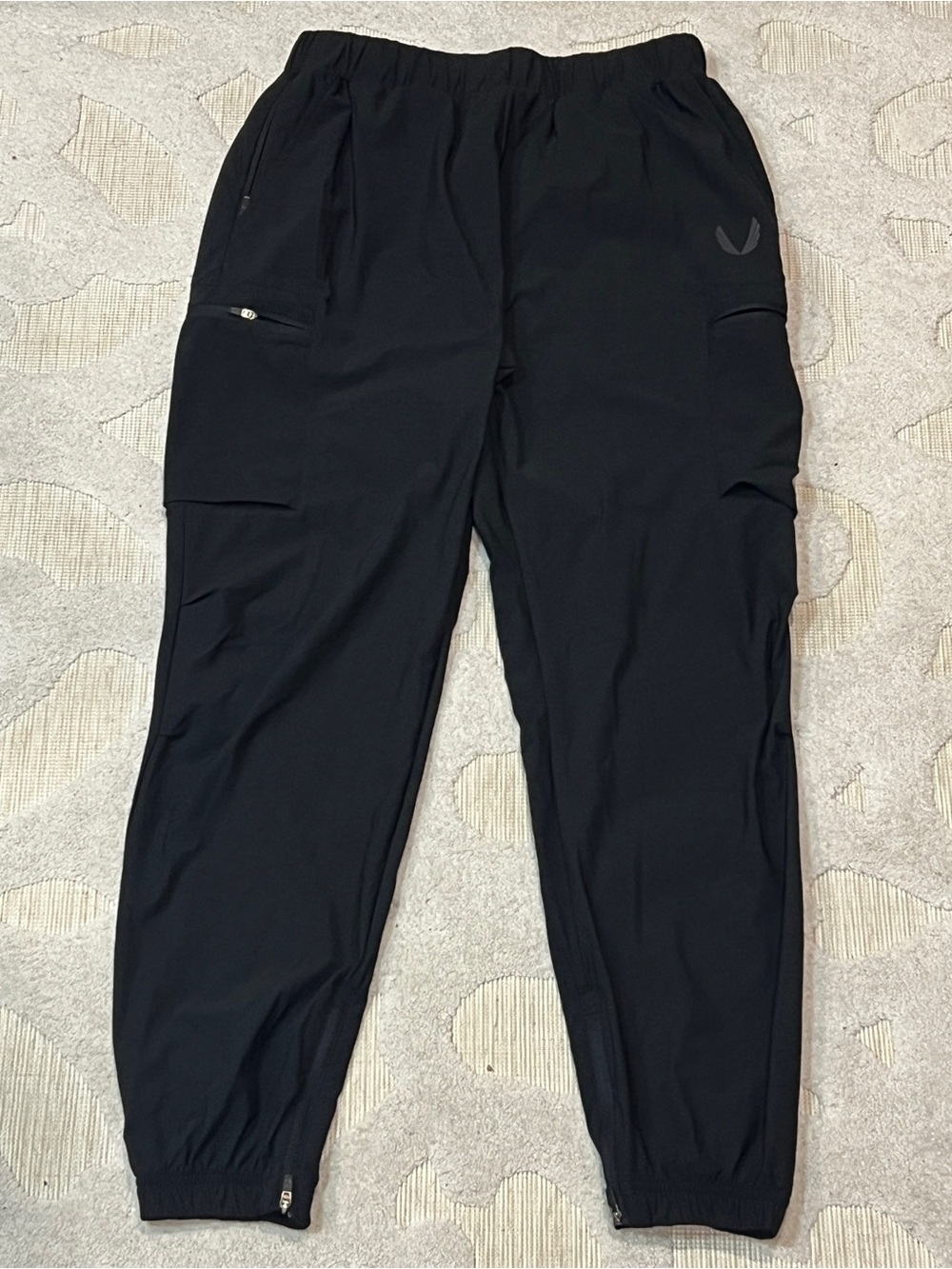ASRV Tetra Lite Joggers Men’s M High Rib Cargo Training Pants DSG 0656 Black